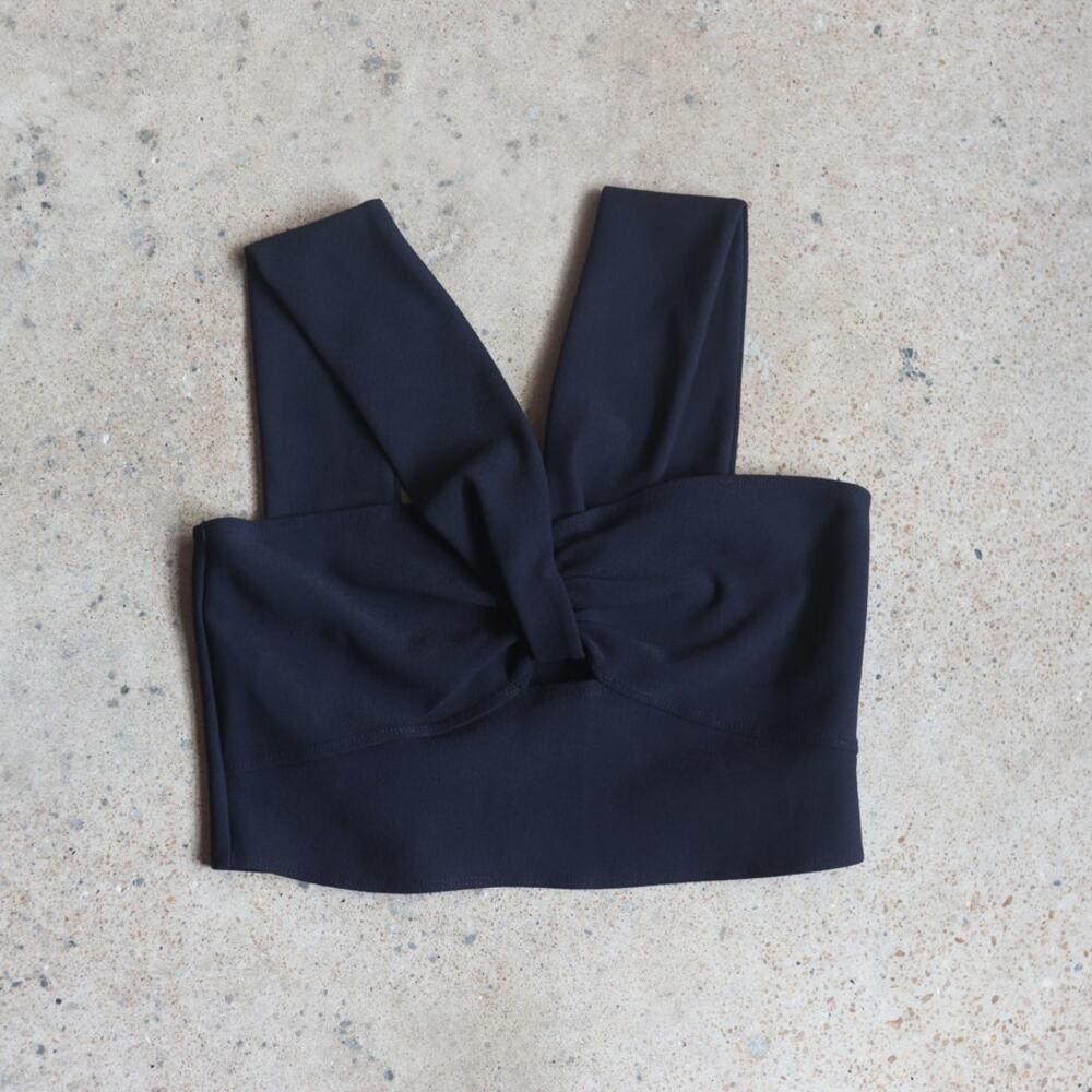 Abercrombie & Fitch Black Tie Front Tank Top | Wide Strap Stretch Top | Size M